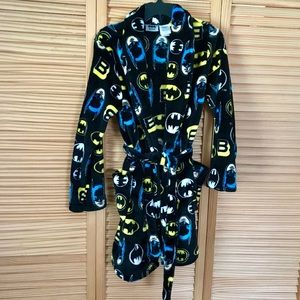 Boys Batman Fleece Robe W/ Tie Front Belt